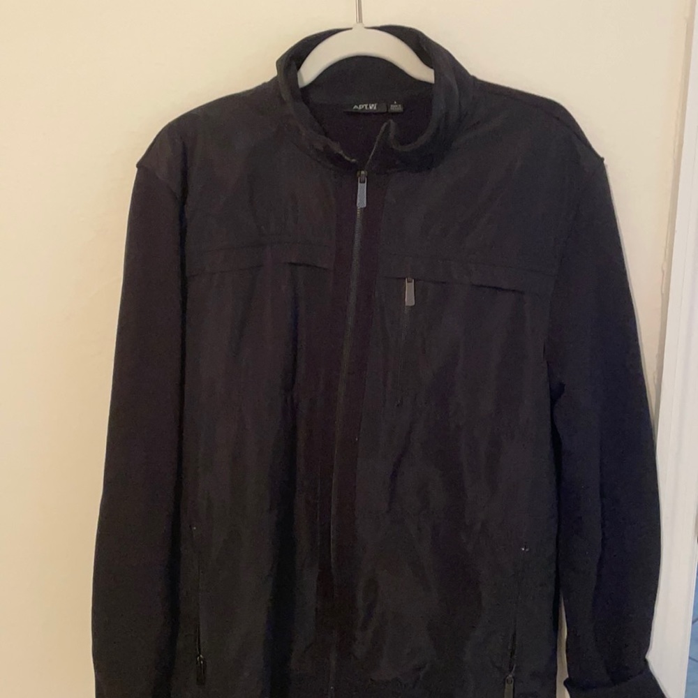Men’s black coat.